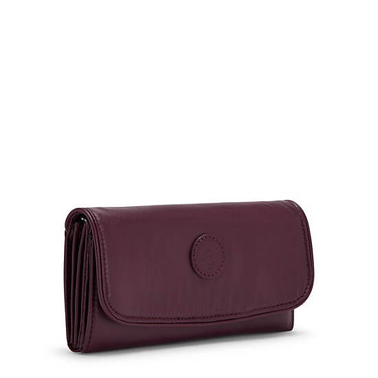 Kipling Money Land Metallic Snap Wallet Wallets Burgundy Lacquer | CA 2178RV